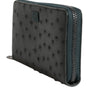 Dolce & Gabbana Green Ostrich Logo Plaque Zip Around Continental Wallet