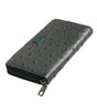 Dolce & Gabbana Green Ostrich Logo Plaque Zip Around Continental Wallet