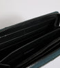 Dolce & Gabbana Green Ostrich Logo Plaque Zip Around Continental Wallet