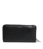 Dolce & Gabbana Black Blue Exotic Leather Embossed Continental Wallet