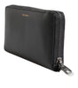 Dolce & Gabbana Black Blue Exotic Leather Embossed Continental Wallet