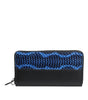 Dolce & Gabbana Black Blue Exotic Leather Embossed Continental Wallet