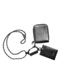 Dolce & Gabbana Black Leather Lanyard Zip Around Card Holder Wallet