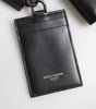 Dolce & Gabbana Black Leather Lanyard Zip Around Card Holder Wallet