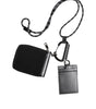 Dolce & Gabbana Black Leather Lanyard Zip Around Card Holder Wallet