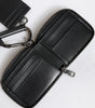 Dolce & Gabbana Black Leather Lanyard Zip Around Card Holder Wallet