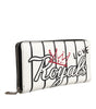 Dolce & Gabbana White Leather DG Crown Royals Continental Zip Around Wallet