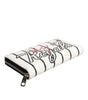 Dolce & Gabbana White Leather DG Crown Royals Continental Zip Around Wallet