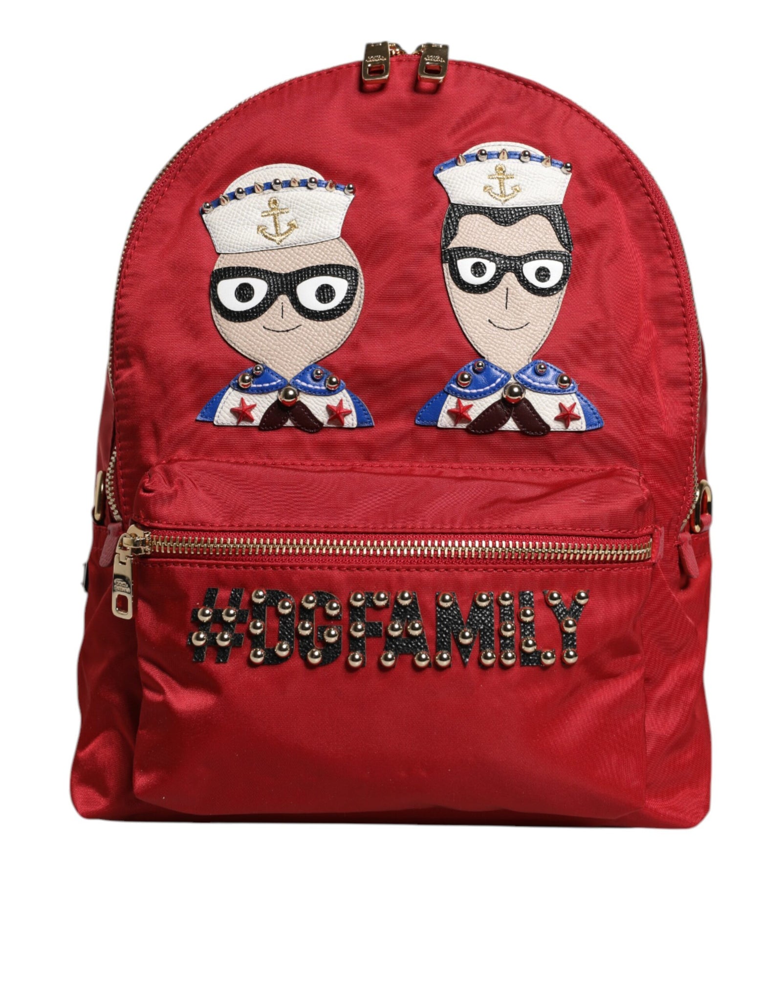 Dolce &amp; Gabbana Red #DGFAMILY VULCANO Embellishment Backpack Bag