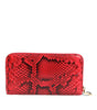 Portefeuille continental zippé en cuir exotique rouge Dolce & Gabbana