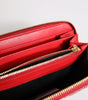 Portefeuille continental zippé en cuir exotique rouge Dolce & Gabbana