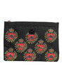 Dolce & Gabbana Black Red Nylon Sacred Heart Clutch Pouch Bag