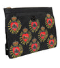 Dolce & Gabbana Black Red Nylon Sacred Heart Clutch Pouch Bag