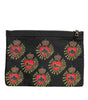 Dolce & Gabbana Black Red Nylon Sacred Heart Clutch Pouch Bag