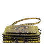 Dolce & Gabbana Green Exotic Leather DG Plaque Crossbody Clutch Bag