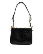 Dolce &amp; Gabbana Black Exotic Leather Shoulder Sling Clutch Bag