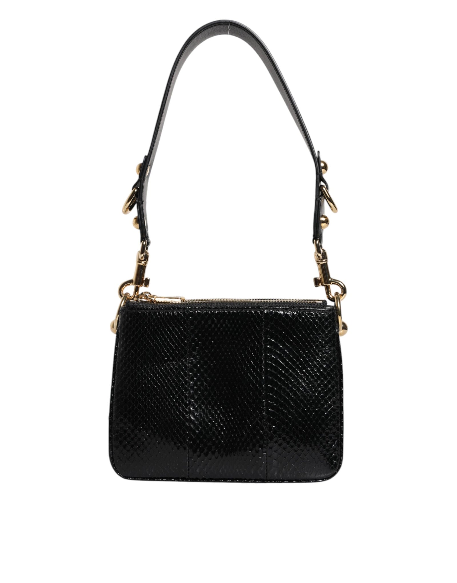 Dolce &amp; Gabbana Black Exotic Leather Shoulder Sling Clutch Bag