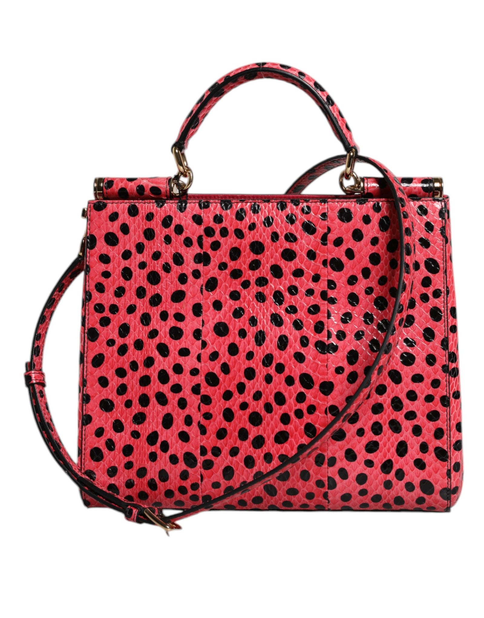 Dolce &amp; Gabbana Pink Exotic Leather Top Handle Tote Crossbody Bag