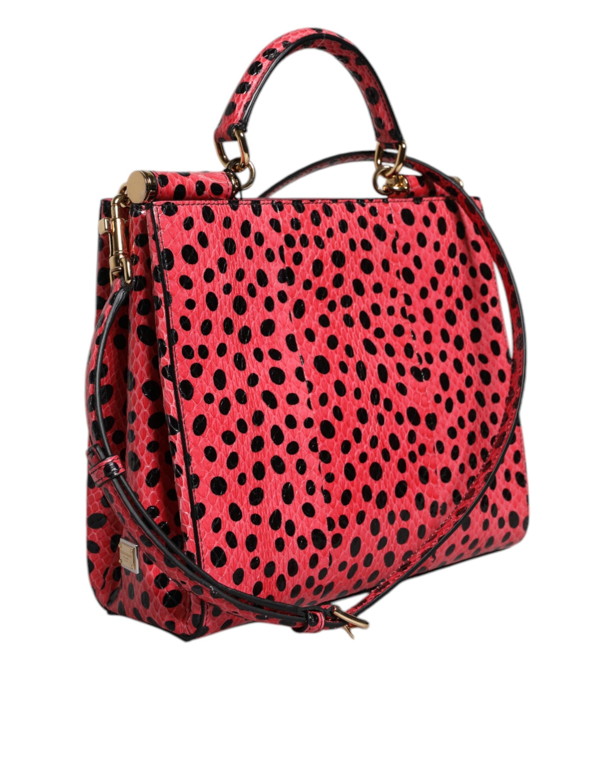 Dolce &amp; Gabbana Pink Exotic Leather Top Handle Tote Crossbody Bag