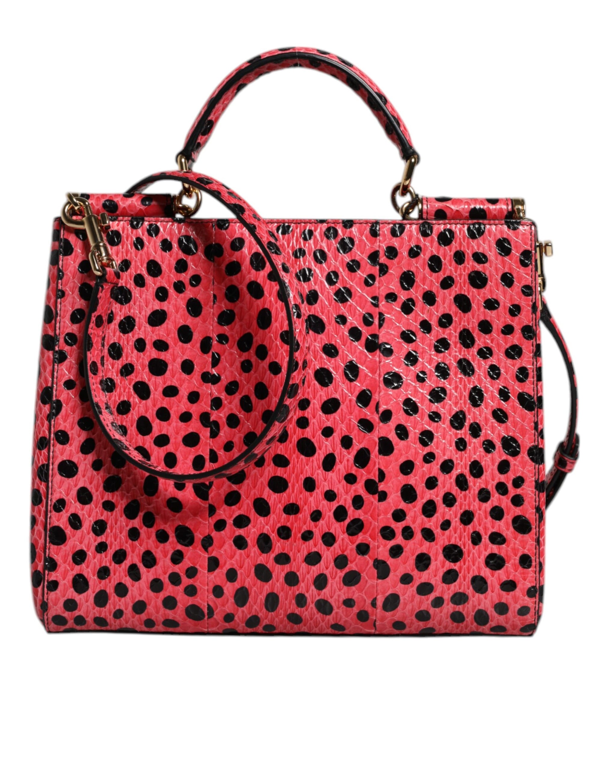 Dolce &amp; Gabbana Pink Exotic Leather Top Handle Tote Crossbody Bag
