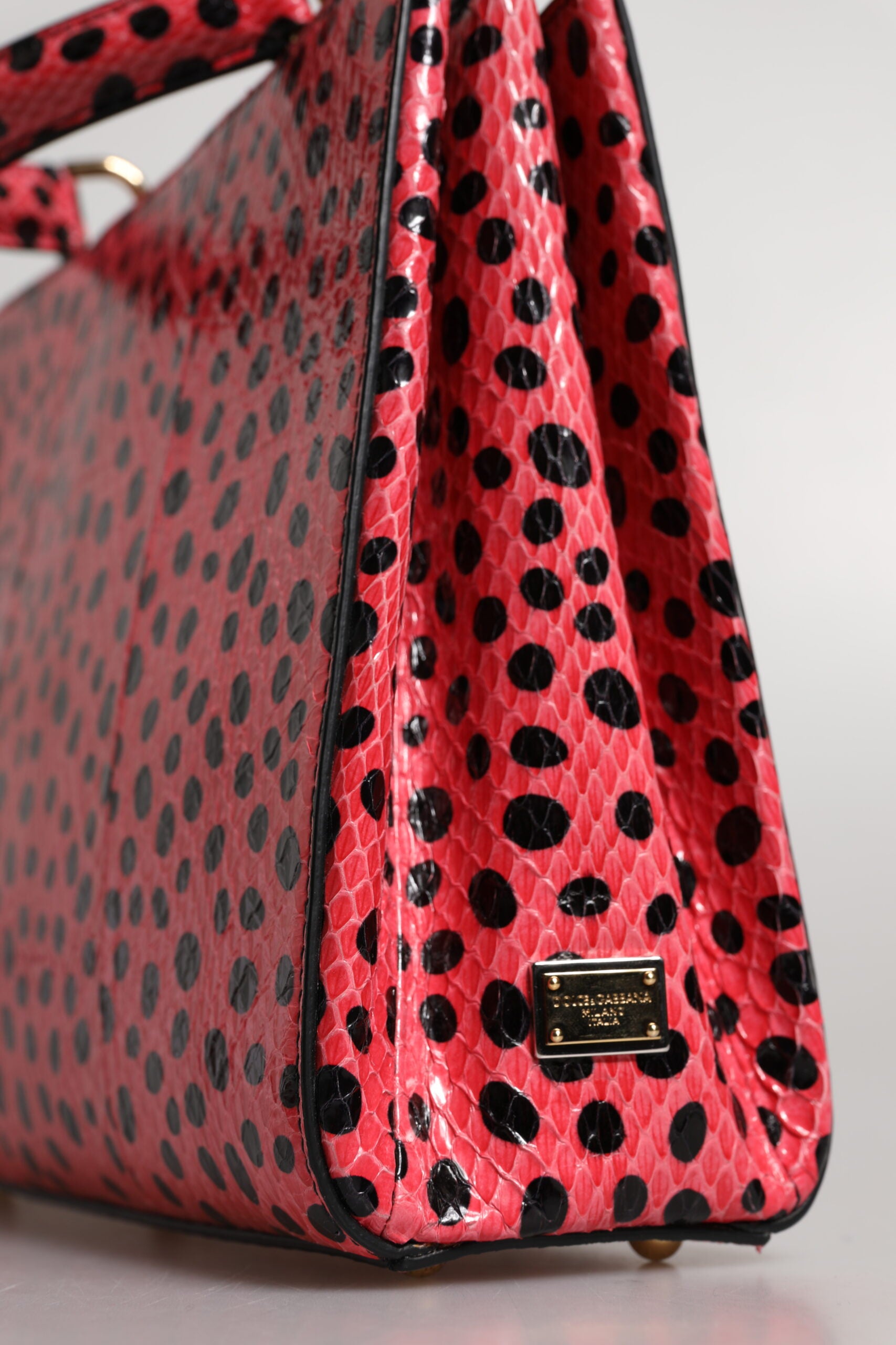 Dolce &amp; Gabbana Pink Exotic Leather Top Handle Tote Crossbody Bag