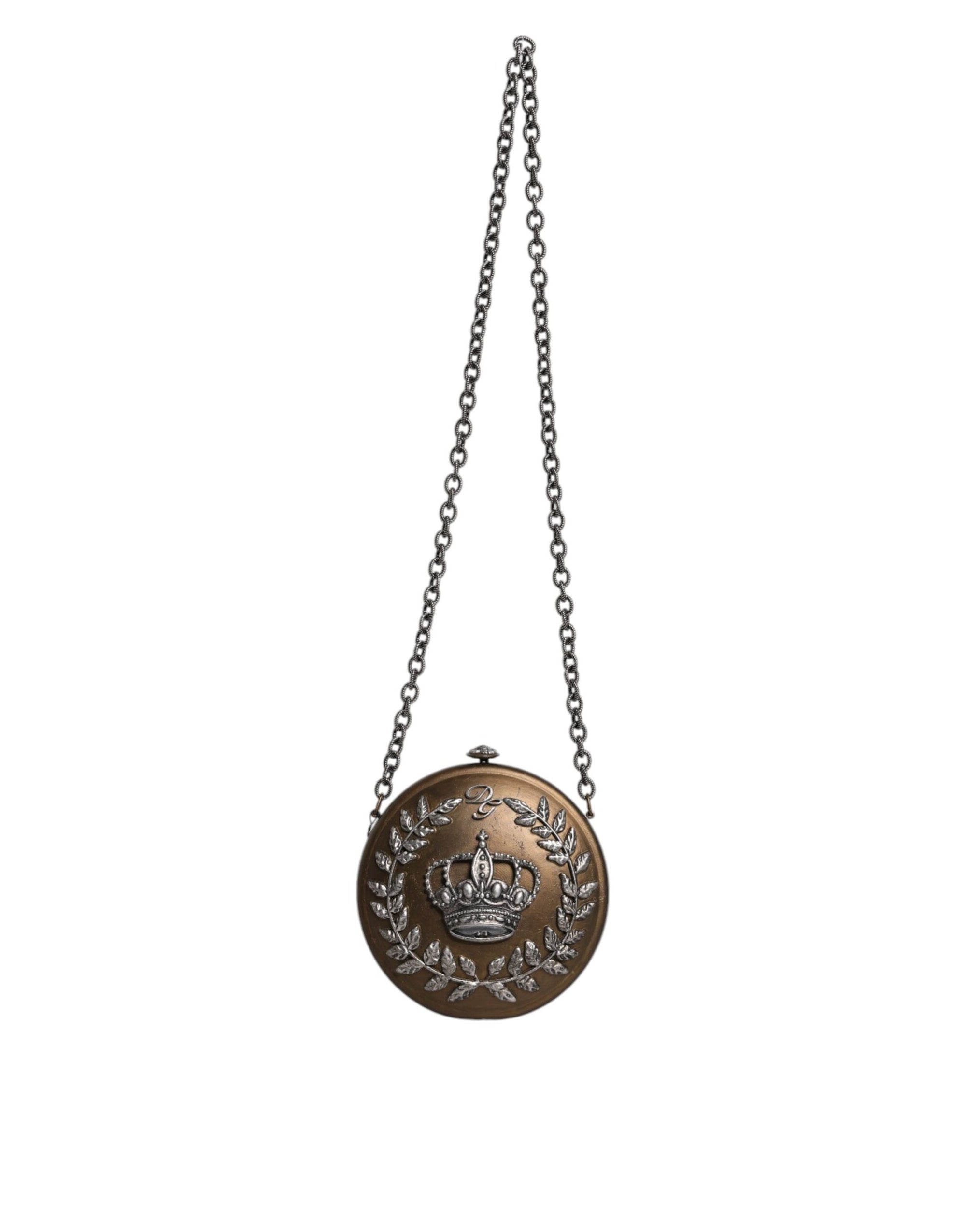Sac bandoulière Dolce &amp; Gabbana en laiton doré avec motif DG Crown