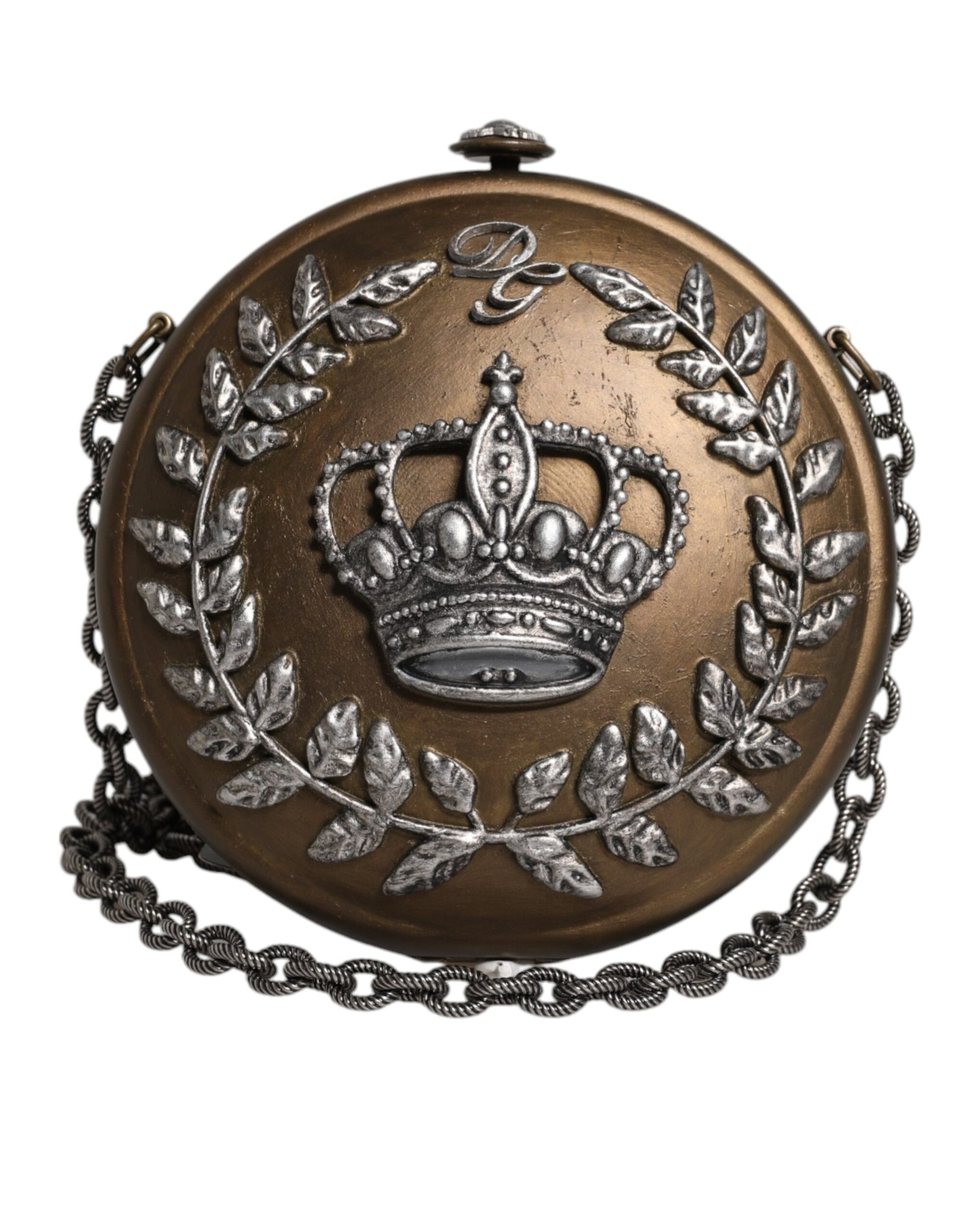 Sac bandoulière Dolce &amp; Gabbana en laiton doré avec motif DG Crown