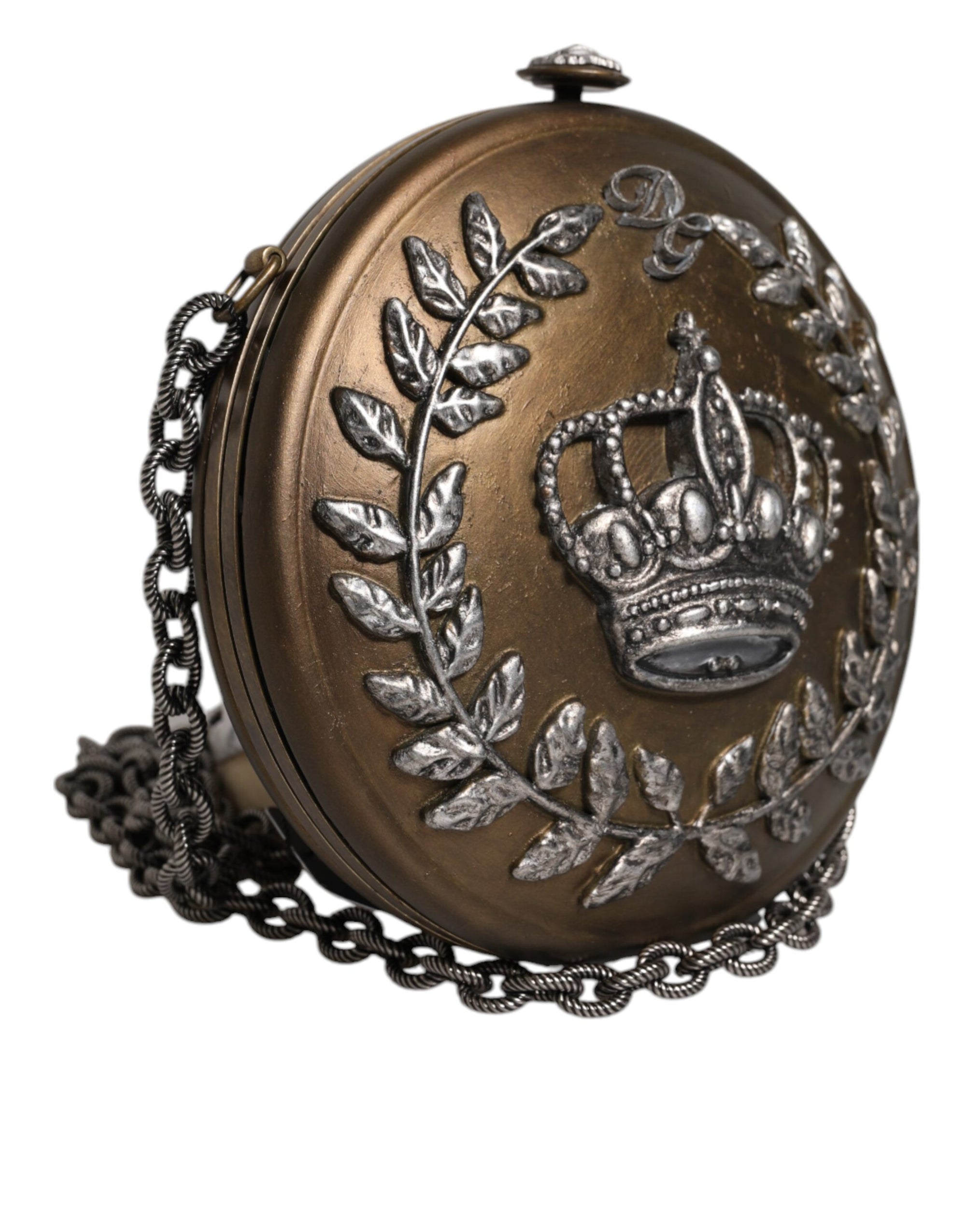 Sac bandoulière Dolce &amp; Gabbana en laiton doré avec motif DG Crown