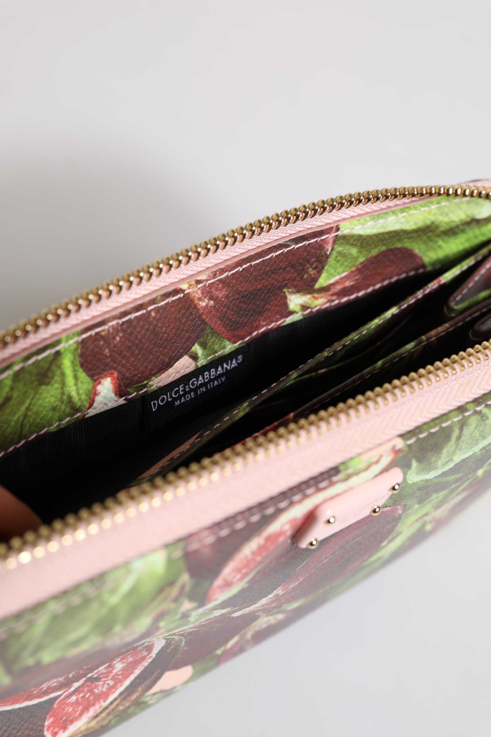 Portefeuille continental zippé en cuir Dauphine multicolore Dolce & Gabbana