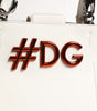 Dolce & Gabbana White Leather #DG BEATRICE Top Handle Tote Bag