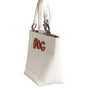 Dolce & Gabbana White Leather #DG BEATRICE Top Handle Tote Bag
