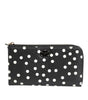 Portefeuille continental zippé Dolce & Gabbana en cuir noir et blanc à pois
