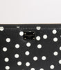 Portefeuille continental zippé Dolce & Gabbana en cuir noir et blanc à pois