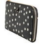 Portefeuille continental zippé Dolce & Gabbana en cuir noir et blanc à pois