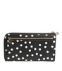 Portefeuille continental zippé Dolce & Gabbana en cuir noir et blanc à pois