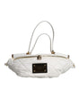 Dolce & Gabbana White Quilted Logo Plaque Belt Waist Fanny Pack Bag