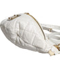 Dolce & Gabbana White Quilted Logo Plaque Belt Waist Fanny Pack Bag