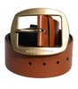 Dolce & Gabbana Brown Leather Gold Metal Buckle Classic Belt