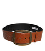 Dolce & Gabbana Brown Leather Gold Metal Buckle Classic Belt