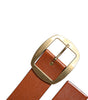 Dolce & Gabbana Brown Leather Gold Metal Buckle Classic Belt