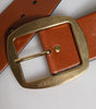 Dolce & Gabbana Brown Leather Gold Metal Buckle Classic Belt