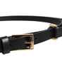 Dolce & Gabbana Black Calf Leather Gold Metal Buckle Belt
