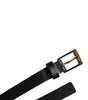 Dolce & Gabbana Black Calf Leather Gold Metal Buckle Belt