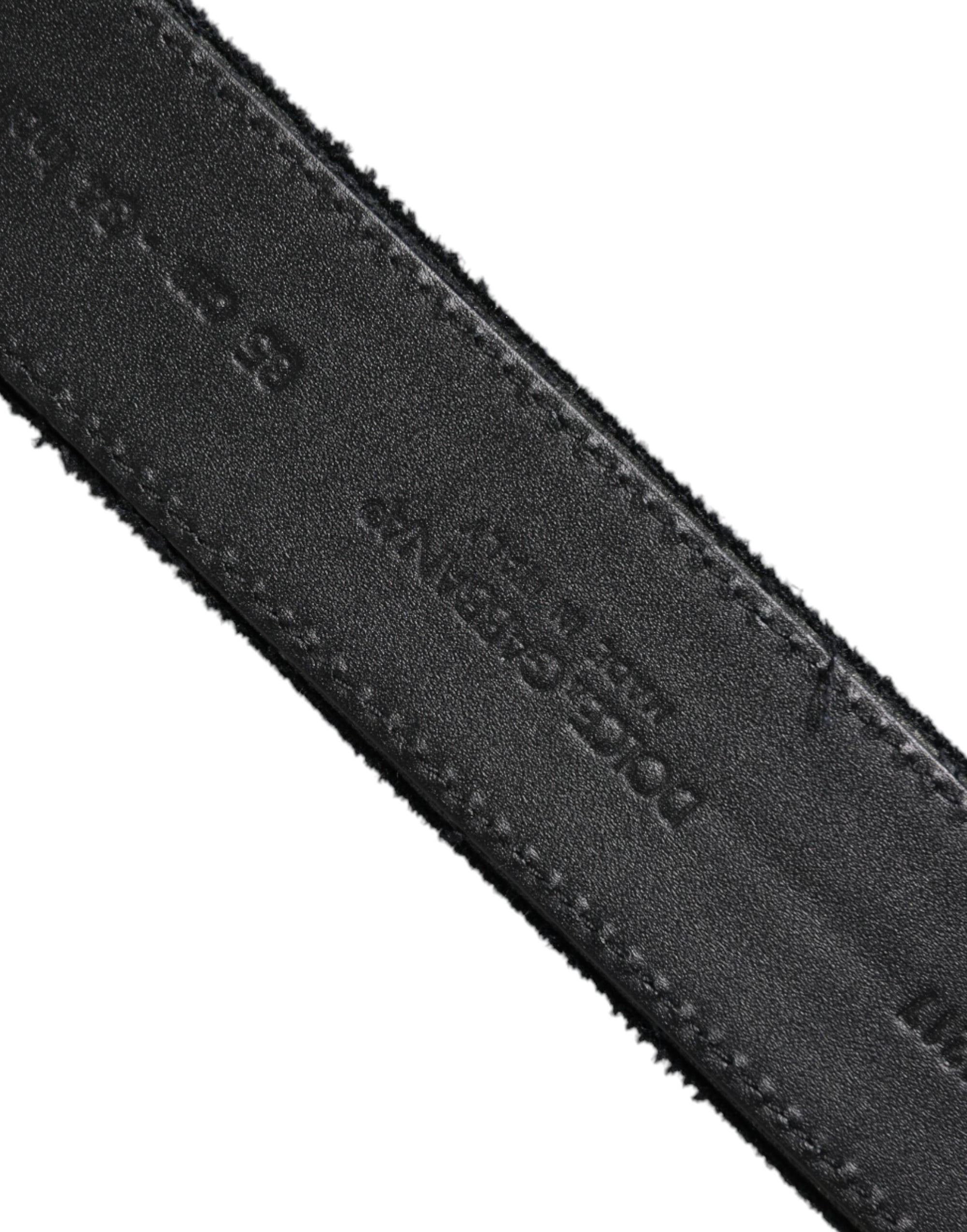 Dolce & Gabbana Black Cotton Silver Tone Metal Buckle Belt
