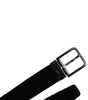 Dolce & Gabbana Black Cotton Silver Tone Metal Buckle Belt