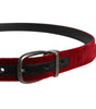 Dolce & Gabbana Red Velvet Black Metal Buckle Logo Belt