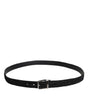 Dolce & Gabbana Black Cotton Blend Silver Metal Buckle Belt