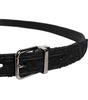Dolce & Gabbana Black Cotton Blend Silver Metal Buckle Belt