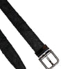 Dolce & Gabbana Black Cotton Blend Silver Metal Buckle Belt