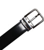 Ceinture Dolce &amp; Gabbana en cuir noir brillant avec boucle en métal argenté